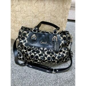 Coach Black and Cream Satchel